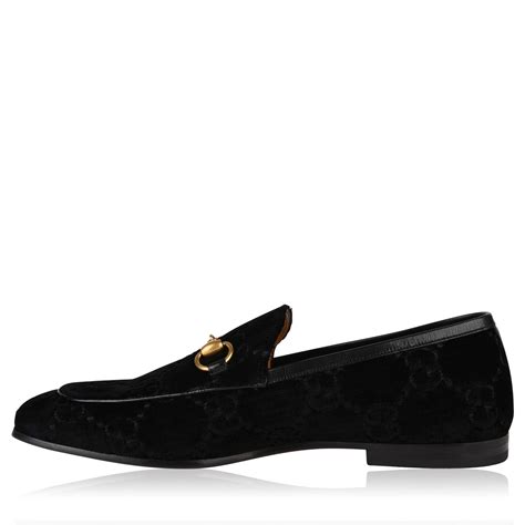 gucci velvet loafers black|gucci jordaan leather loafer men.